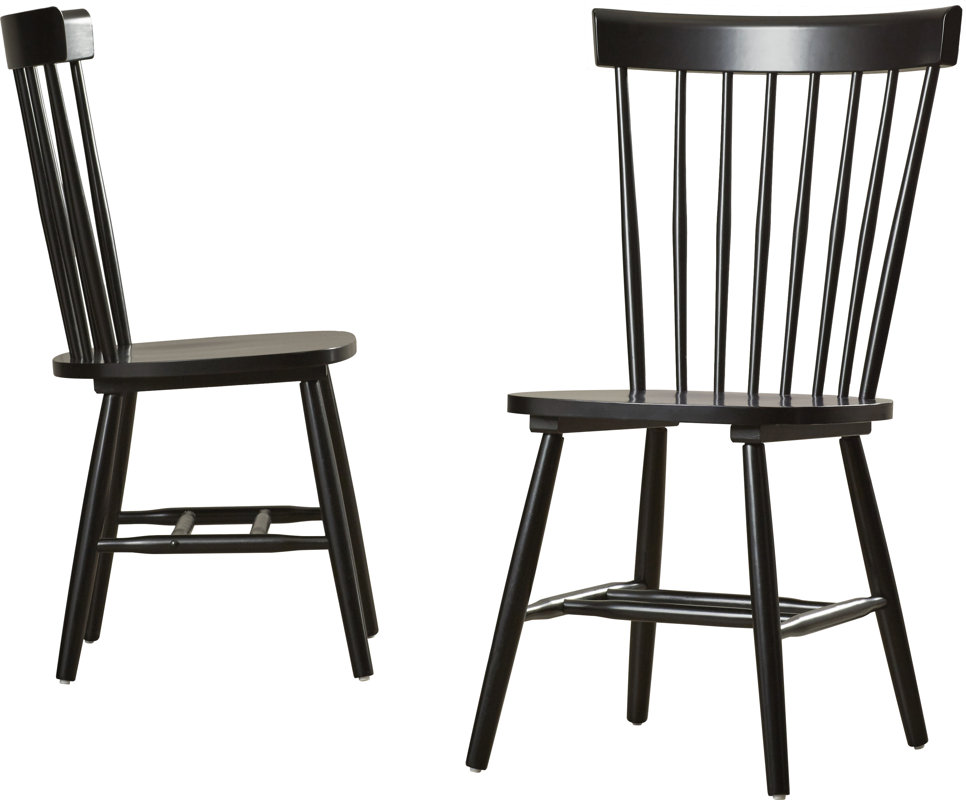 Black Solid Wood Dining Chairs / Solid wood dining table and 4 black